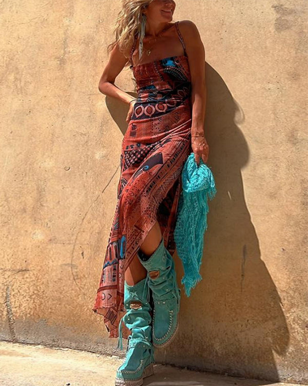 Clidress Sexy Split Slip Mesh Maxi Dress