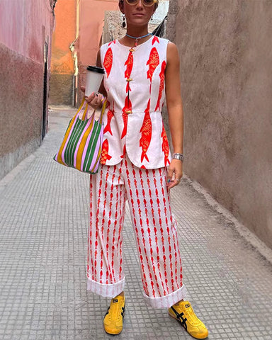 Clidress Retro Radish Plus Size Jumpsuit