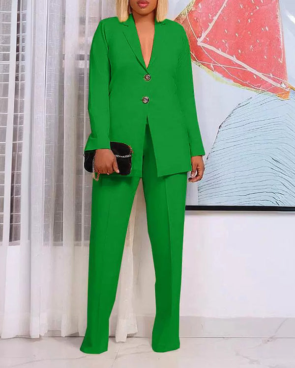 Clidress Leisure Suit Blazer & City Pants 2 Pieces Set