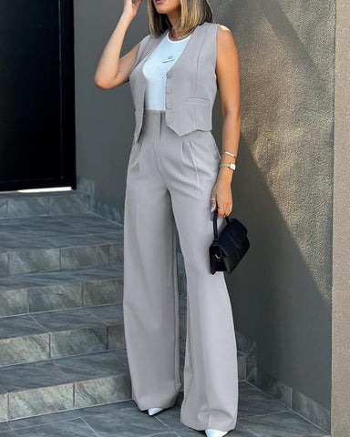 Clidress Knitting Pile Collar Top & Skirt Set