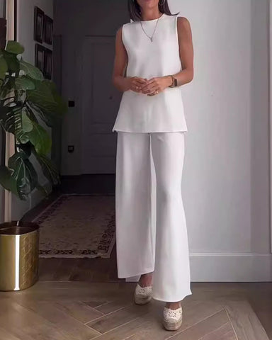 Clidress Knitting Pile Collar Top & Skirt Set