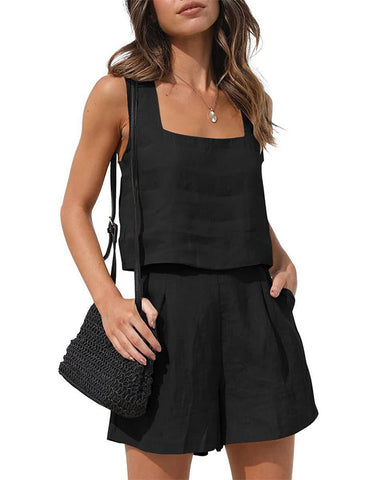 Clidress Knitting Pile Collar Top & Skirt Set