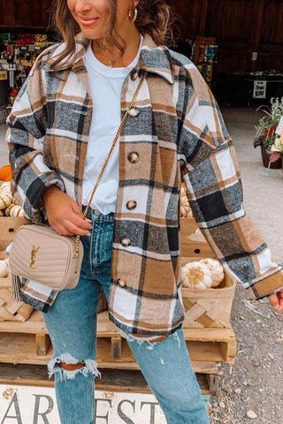 Clidress Plaid British Style Cardigan