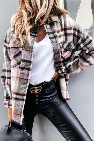 Clidress Plaid British Style Cardigan