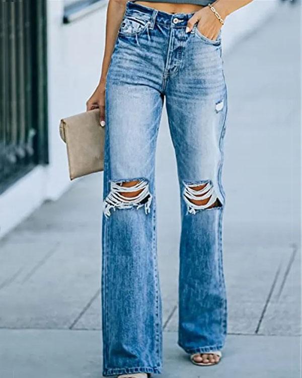Clidress Water Wash Light Blue Straight LegJeans