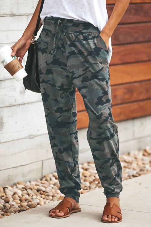 Clidress Camo Elastic Waist Pants