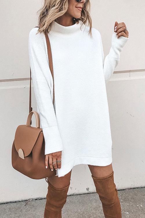 Clidress Snow White Sweater Mini Dresses