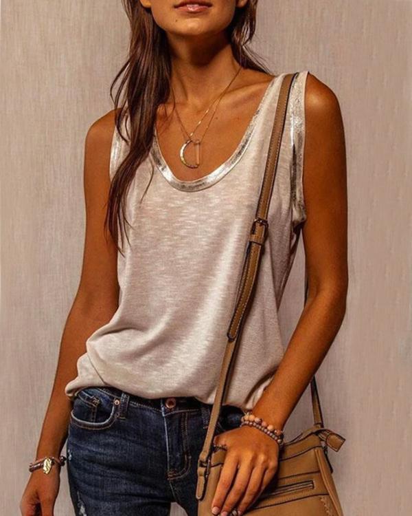Clidress O Neck Sleeveless Tank T-shirt