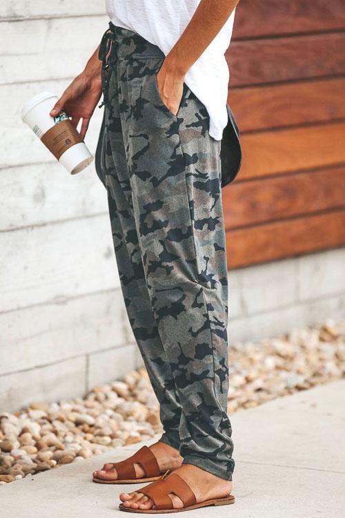 Clidress Camo Elastic Waist Pants