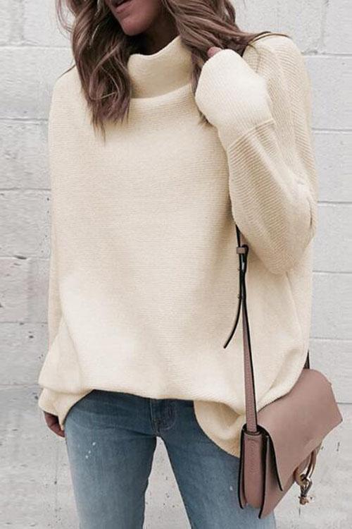 Clidress Pure White Ribbed Knitting Top
