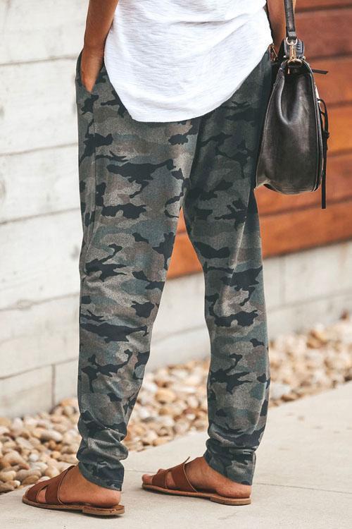 Clidress Camo Elastic Waist Pants