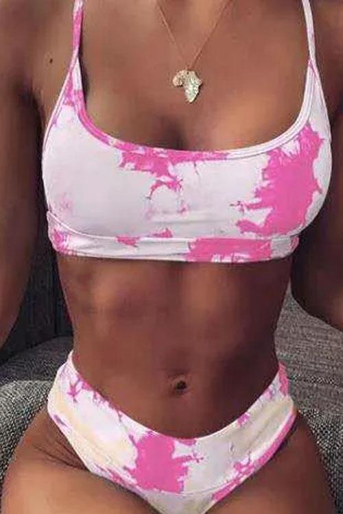 Clidress Tie Dye Swimwear Bikini Set