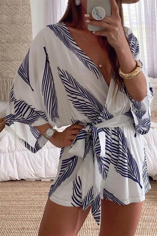 Clidress Plantain Leave Batwing Romper