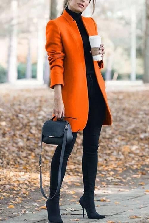 Clidress Stand Collar Barret Long Coat