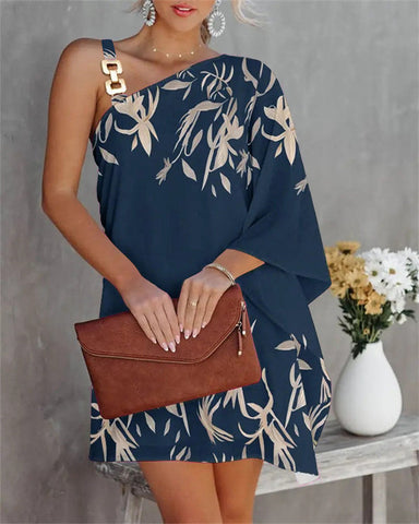 Clidress Simple Solid U Neck Wrap Shift Dress
