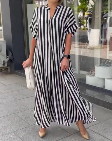 Clidress Simple Solid U Neck Wrap Shift Dress