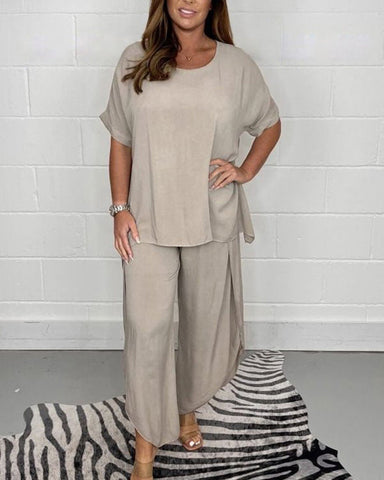 Clidress Knitting Pile Collar Top & Skirt Set