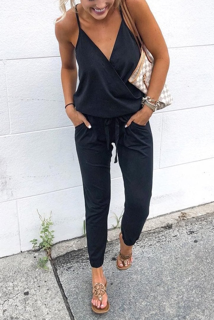 Clidress Sling V Neck Jumpsuit