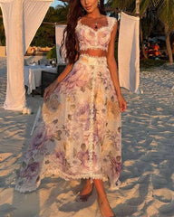 Clidress Set aus unregelmäßigem Strickkleid mit Netzplissee