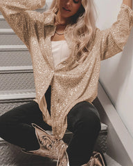 Clidress Sequin Party Now Sparkle Shirt