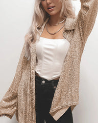 Clidress Sequin Party Now Sparkle Shirt