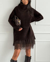 Clidress High Neck Loose Fit Sweater