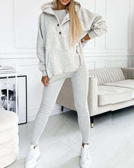 Clidress Solid Vest&Hoodie&Pants 3 Pieces Set(10 Colors)