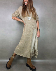 Clidress Casual Slit Fashion Sweater