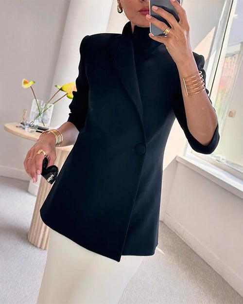 Clidress One Button Chic Leisure Suit Blazer