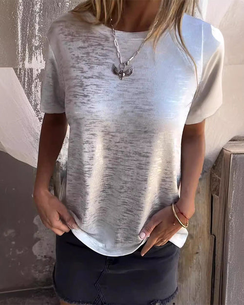 Clidress Silky Soft Metallic Glitter T-shirt
