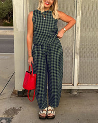 Clidress TK Grid Top & Pants Set