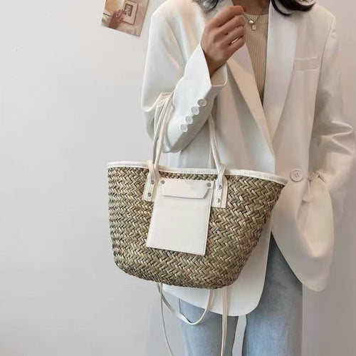 Clidress Summer Woven Tote Bag Handbag
