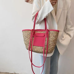 Clidress Summer Woven Tote Bag Handbag