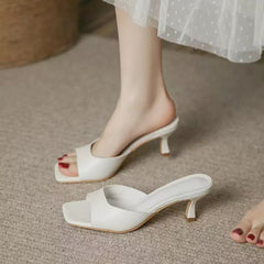 Leather High-heel Sandals