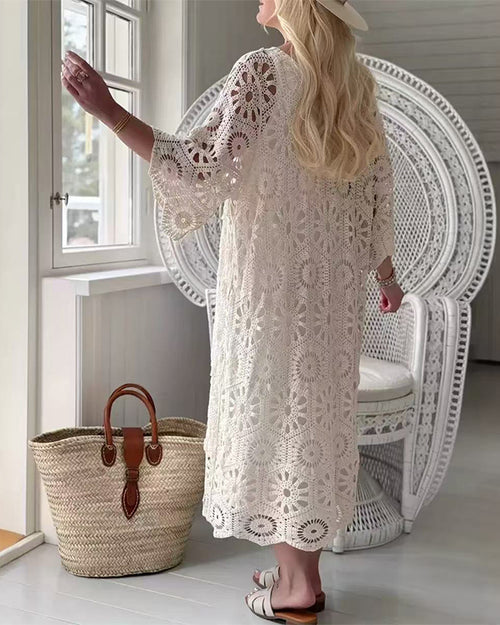 Clidress Boho Cover Up Crochet Dress