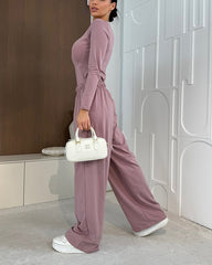 Ensemble 2 pièces Clidress : T-shirt décontracté et pantalon crayon