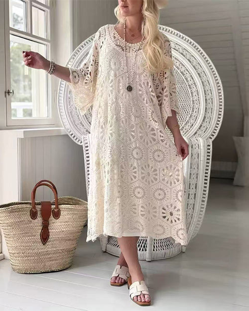 Clidress Boho Cover Up Crochet Dress