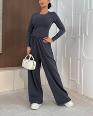 Ensemble 2 pièces Clidress : T-shirt décontracté et pantalon crayon