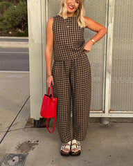 Clidress TK Grid Top & Pants Set
