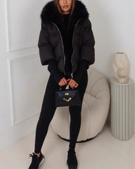 Clidress Large Fur Hooded  Down Jacket