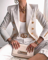 Clidress Double Breasted Leisure Suit Blazer
