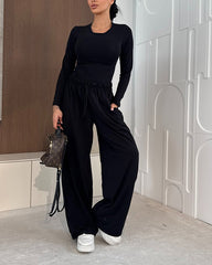 Ensemble 2 pièces Clidress : T-shirt décontracté et pantalon crayon