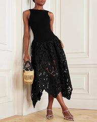 Clidress Sleeveless Lace Maxi Dress