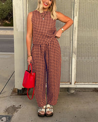 Clidress TK Grid Top & Pants Set