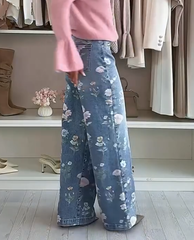 Clidress Floral Wide Leg Jeans