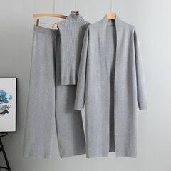Clidress Tank Top Cardigan Knit Pants 3 Pieces Set