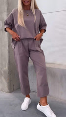 Clidress Casual T-shirt & Pencil Pant 2 Piece Set