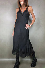 Clidress Strap Lace Patchwork Dress