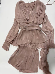 Clidress Satin Irregular Ruffled Mini Dress(8 Colors)