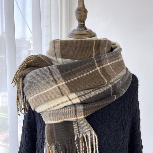 Clidress Plaid Cashmere Scarf